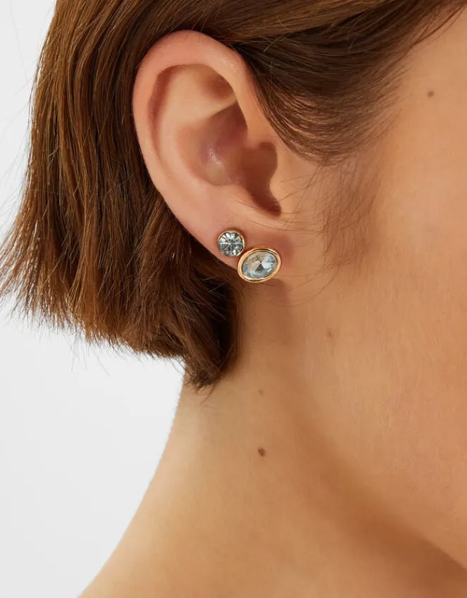 Accessorize 5-Pack Gem Stud Earrings Blue