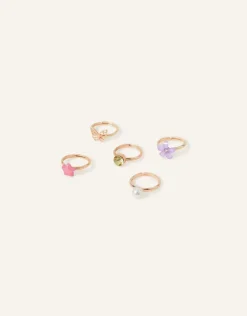Accessorize 5-Pack Girls Adjustable Rings