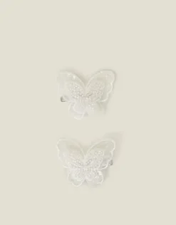 Accessorize 2-Pack Girls Beaded Butterfly Hair Clips