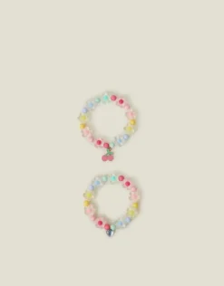 Accessorize 2-Pack Girls Beaded Flower Bracelets