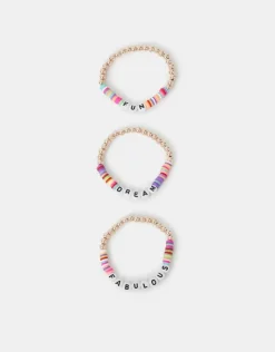 Accessorize 3-Pack Girls Beaded Friendship Bracelets