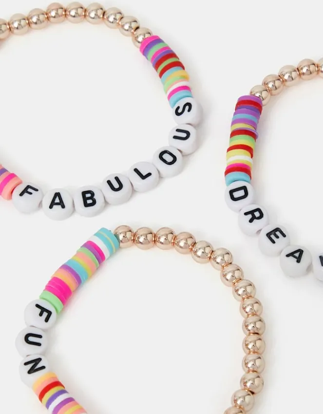 Accessorize 3-Pack Girls Beaded Friendship Bracelets