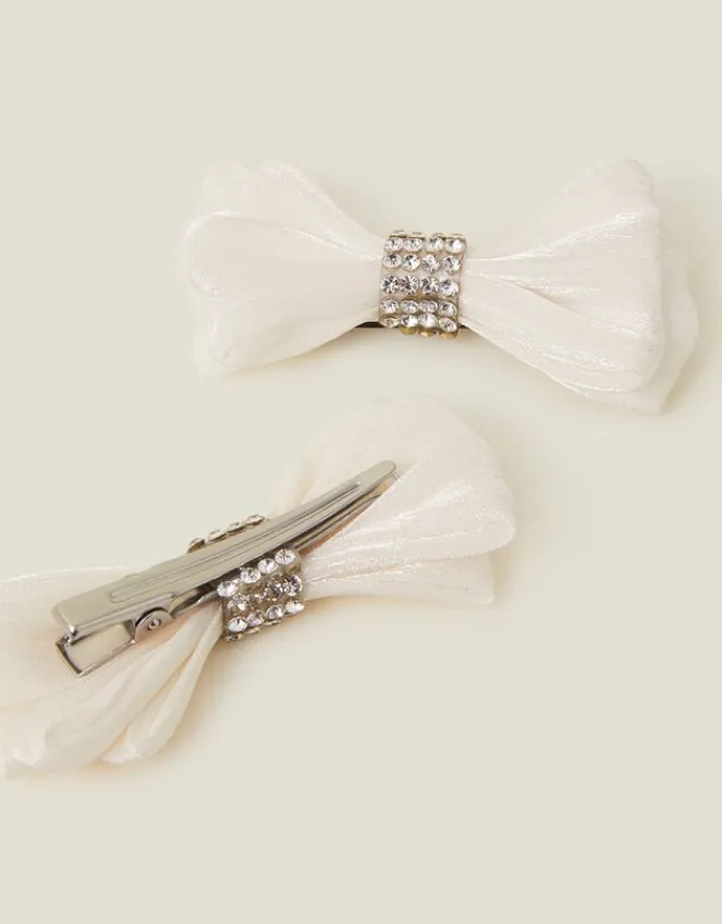 Accessorize 2-Pack Girls Bow Salon Clips