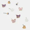 Accessorize 5-Pack Girls Butterfly Bow Stud Earrings