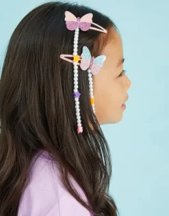 Accessorize 2-Pack Girls Butterfly Dangly Hair Clips