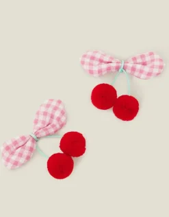 Accessorize 2-Pack Girls Cherry Pom Hair Clips