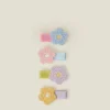 Accessorize 4-Pack Girls Crochet Flower Salon Hair Clips