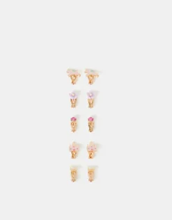 Accessorize 5-Pack Girls Fairy Tale Clip-On Earrings