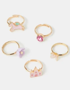 Accessorize 5-Pack Girls Fairy Tale Rings