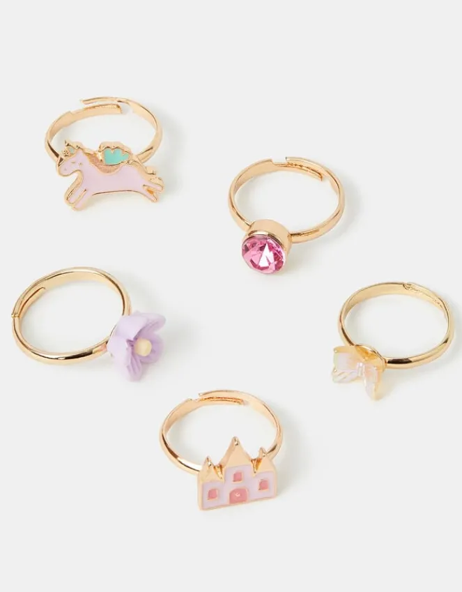 Accessorize 5-Pack Girls Fairy Tale Rings