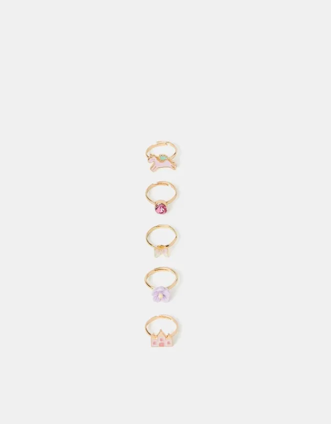 Accessorize 5-Pack Girls Fairy Tale Rings