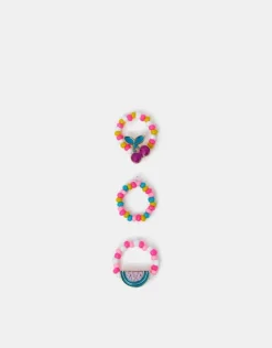 Accessorize 3-Pack Girls Fruit Beaded Rings