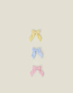 Accessorize 3-Pack Girls Gingham Bow Hair Clips