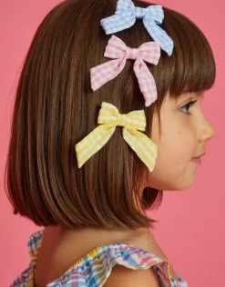 Accessorize 3-Pack Girls Gingham Bow Hair Clips