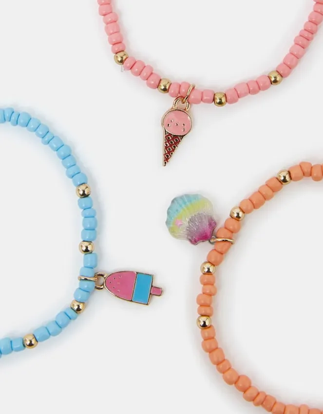 Accessorize 3-Pack Girls Ice Cream Charm Bracelets