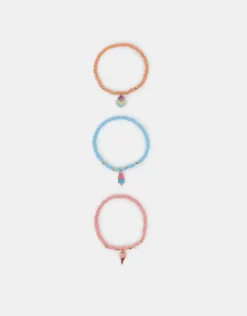 Accessorize 3-Pack Girls Ice Cream Charm Bracelets