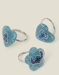 Accessorize 3-Pack Girls Lilo & Stitch Glitter Rings