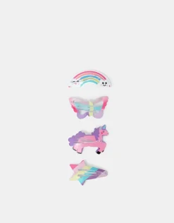 Accessorize 4-Pack Girls Magical Character Hair Clips