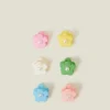 Accessorize 6-Pack Girls Mini Pearl Flower Claw Clips