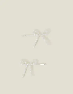 Accessorize 2-Pack Girls Pearl Bow Hair Clips