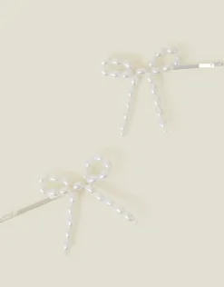 Accessorize 2-Pack Girls Pearl Bow Hair Clips