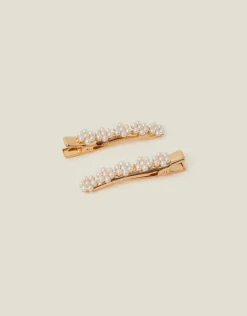 Accessorize 2-Pack Girls Pearl Hair Clips
