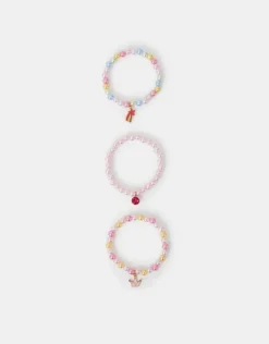 Accessorize 3-Pack Girls Princess Charm Bead Bracelets