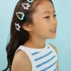 Accessorize 4-Pack Girls Rainbow Heart & Star Hair Clips