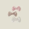 Accessorize 3-Pack Girls Satin Bow Clips