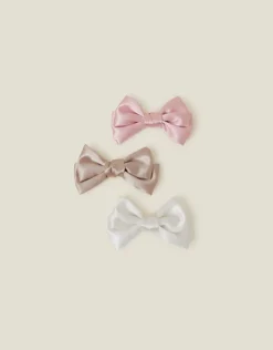 Accessorize 3-Pack Girls Satin Bow Clips