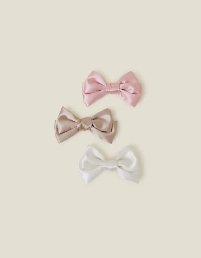 Accessorize 3-Pack Girls Satin Bow Clips