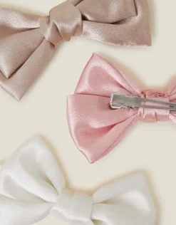 Accessorize 3-Pack Girls Satin Bow Clips