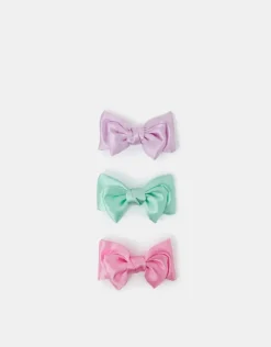 Accessorize 3-Pack Girls Satin Bow Hair Clips