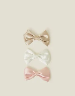 Accessorize 3-Pack Girls Satin Bow Hair Clips