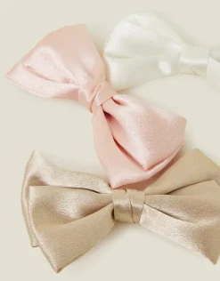 Accessorize 3-Pack Girls Satin Bow Hair Clips