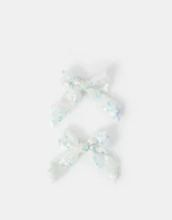 Accessorize 2-Pack Girls Sequin Bow Hair Clips