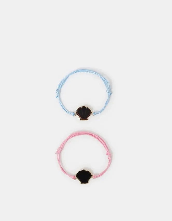 Accessorize 2-Pack Girls Shell Cord Mood Bracelets