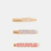 Accessorize 3-Pack Girls Slogan Hair Slides