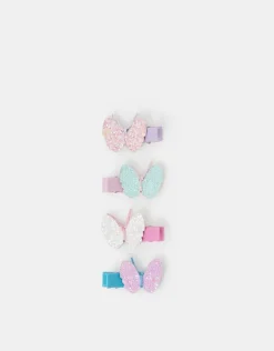 Accessorize 4-Pack Girls Sparkle Butterfly Hair Clips