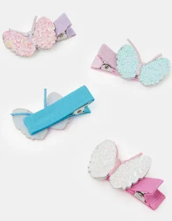 Accessorize 4-Pack Girls Sparkle Butterfly Hair Clips