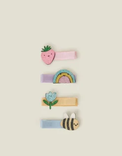 Accessorize 4-Pack Girls Spring Garden Salon Hair Clips