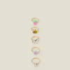 Accessorize 5-Pack Girls Spring Garden Adjustable Rings