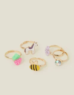 Accessorize 5-Pack Girls Spring Garden Adjustable Rings