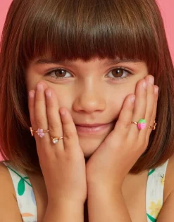 Accessorize 5-Pack Girls Spring Garden Adjustable Rings