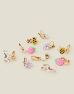 Accessorize 5-Pack Girls Spring Garden Clip-On Earrings