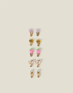 Accessorize 5-Pack Girls Spring Garden Clip-On Earrings
