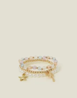 Accessorize 3-Pack Girls Star Fish Beaded Bracelets