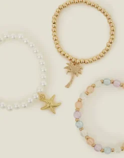 Accessorize 3-Pack Girls Star Fish Beaded Bracelets
