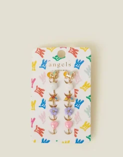 Accessorize 5-Pack Girls Unicorn Clip On Earrings