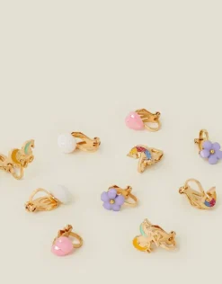 Accessorize 5-Pack Girls Unicorn Clip On Earrings